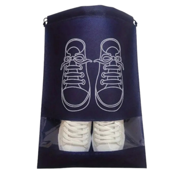 NEW 5-Pc Navy Blue Shoe Travel Storage Bags - Picture 4 of 5